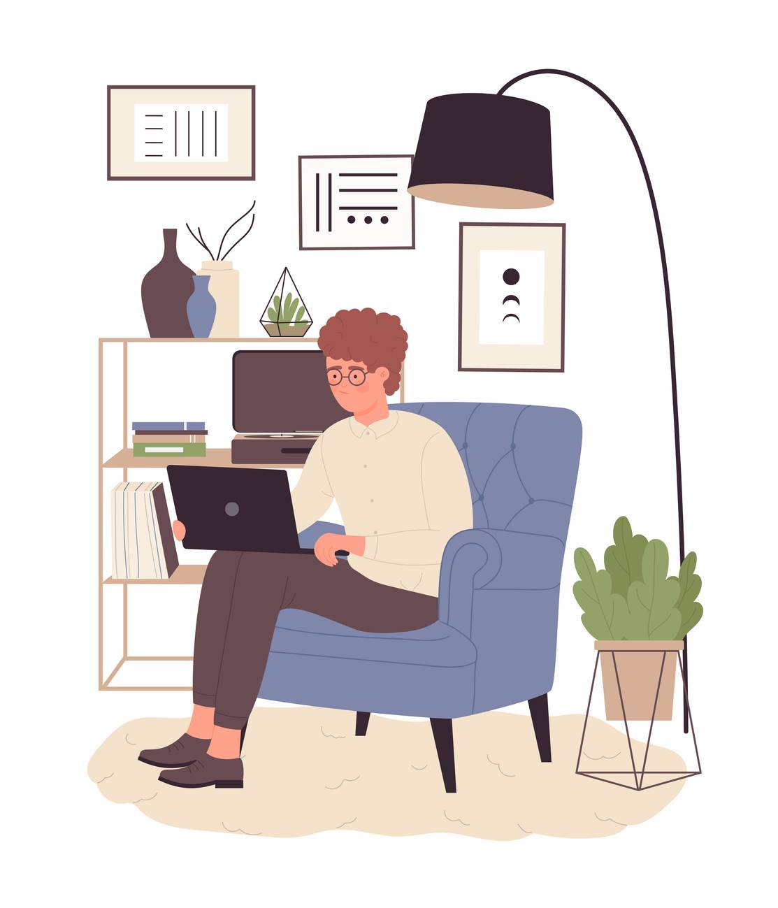 man making money at home